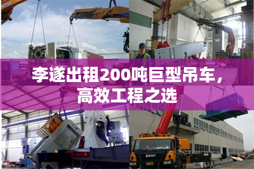 李遂出租200吨巨型吊车，高效工程之选