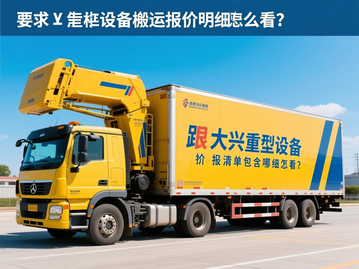 大兴重型设备搬运报价明细怎么看?报价清单包含哪些费用?
